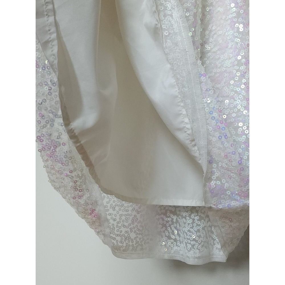 H&M Sequin Dress Kid 6-7Y White Iridescent Sparkly Fairy Princess Birthday Party - Picture 2 of 6